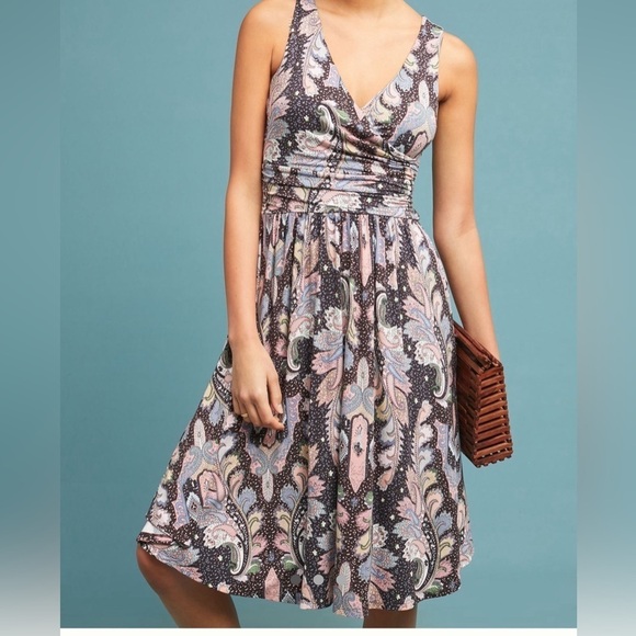 Maeve Dresses & Skirts - Maeve Anthropologie Leslie Midi Dress Paisley Print Size Large